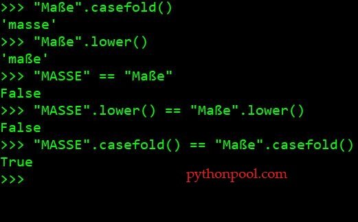 lowercase Python string using casefold
