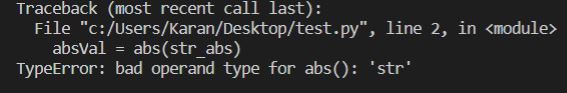 Python Absolute Value Error String