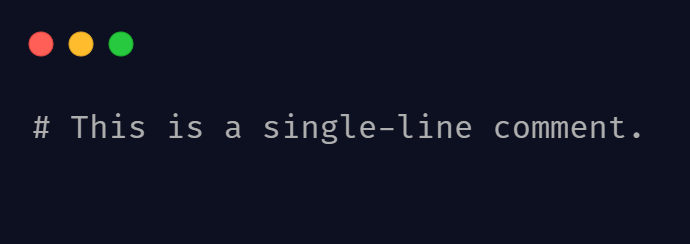 Single line comment