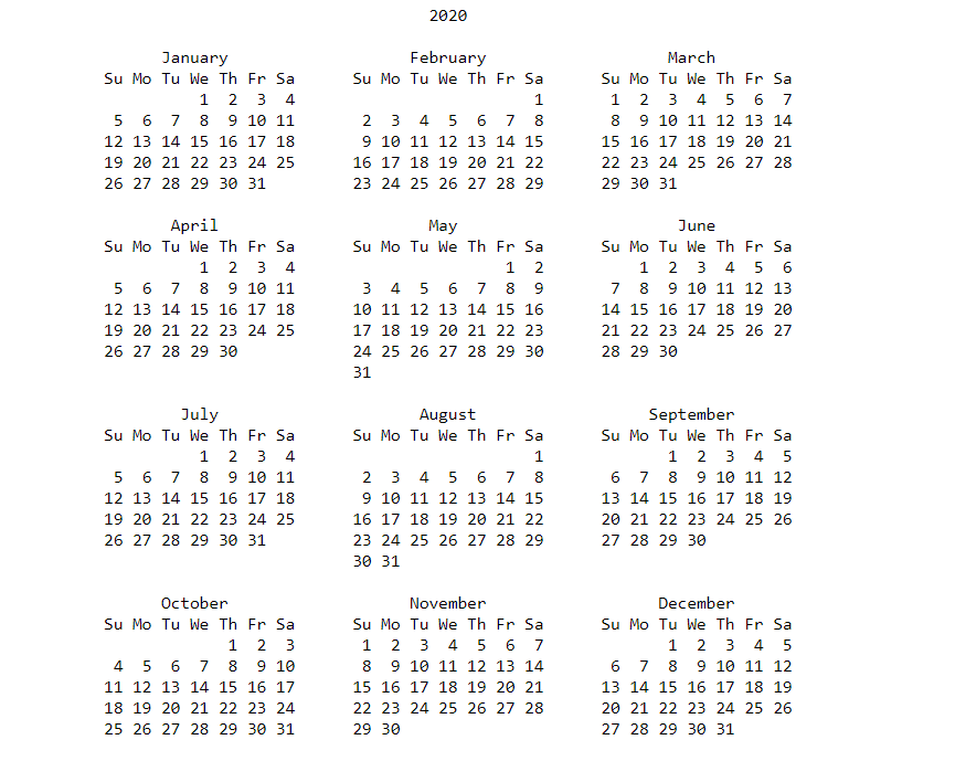 Python Calendar