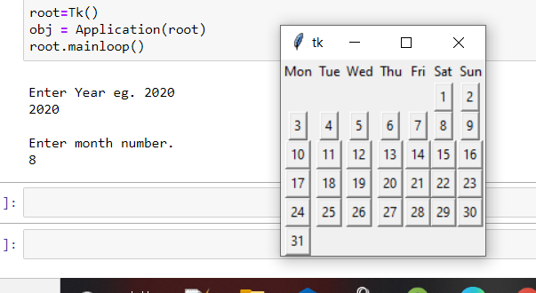 python calendar