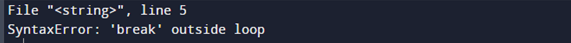 break outside loop python output