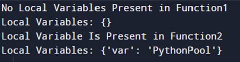 Example 1: To Check If Variable Exists Locally