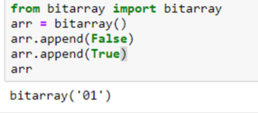 An empty python bitarray object output