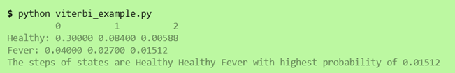 Output python viterbi example