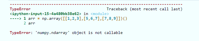 NumPy ndarray object is not callable error