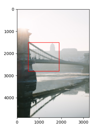 Plotting a Matplotlib Rectangle on an Image