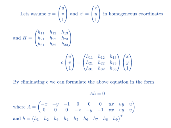 How to calculate a Homography?