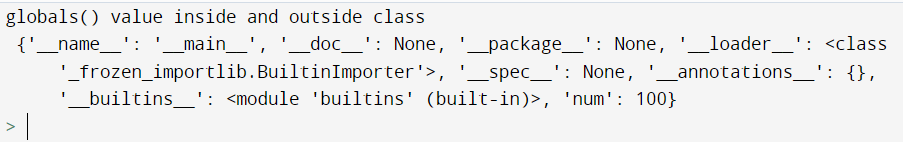 Using globals() inside a class