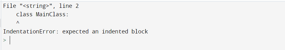 Indentation Error: expected an indented block