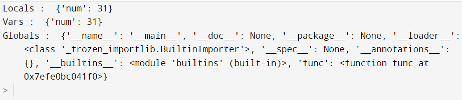 vars() function