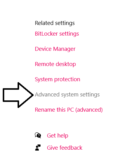 Advanced system settings