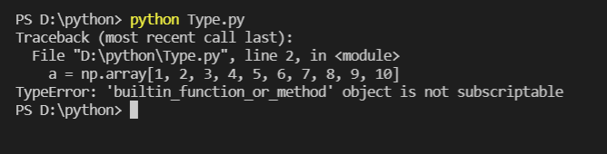 builtin_function_or_method' object is not subscriptable?