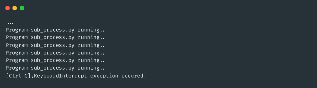 Python Subprocess KeyboardInterrupt