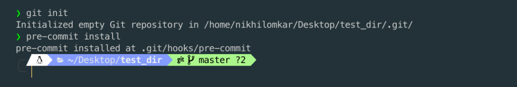 Initializing and using pre-commit black git 