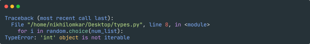 random.choices ‘int’ object is not iterable