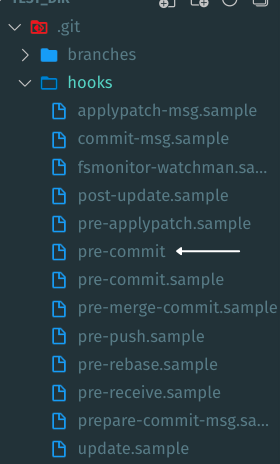 pre-commit file created on using pre-commit install black git