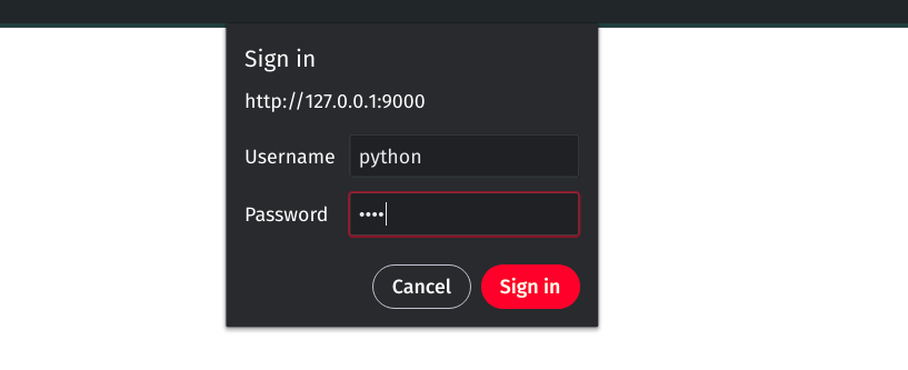 Enter username and password into respecticve fields