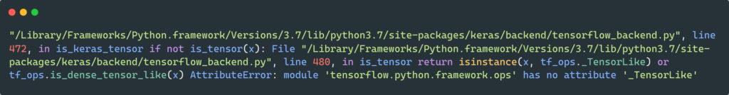 'tensorflow.python.framework.ops' has no attribute '_tensorlike thrown