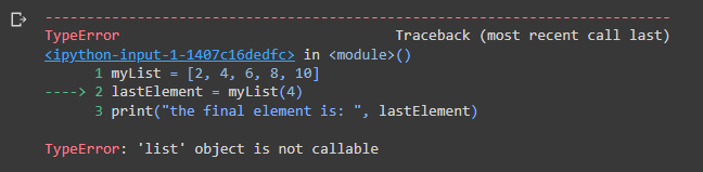  Parenthesis for List Indexing Error