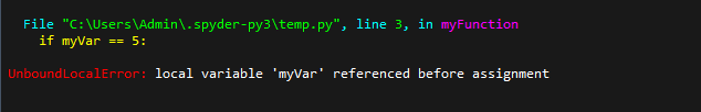 python return local variable referenced before assignment