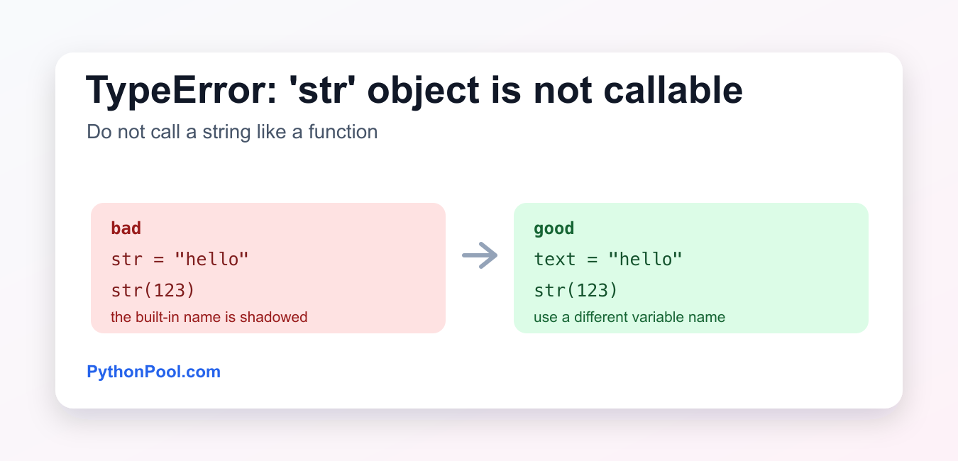 Fix TypeError: 'str' Object Is Not Callable in Python