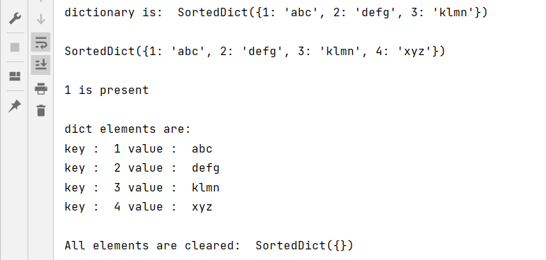 Python SortedDict Example