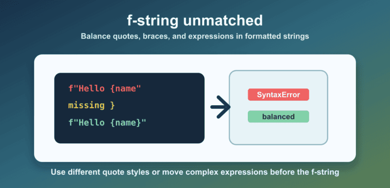 Fix f-string unmatched Errors in Python