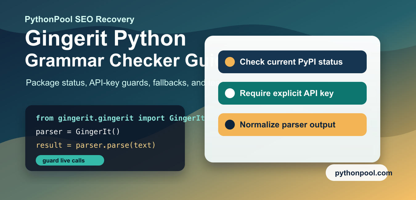Gingerit Python: Grammar Correction and Package Status
