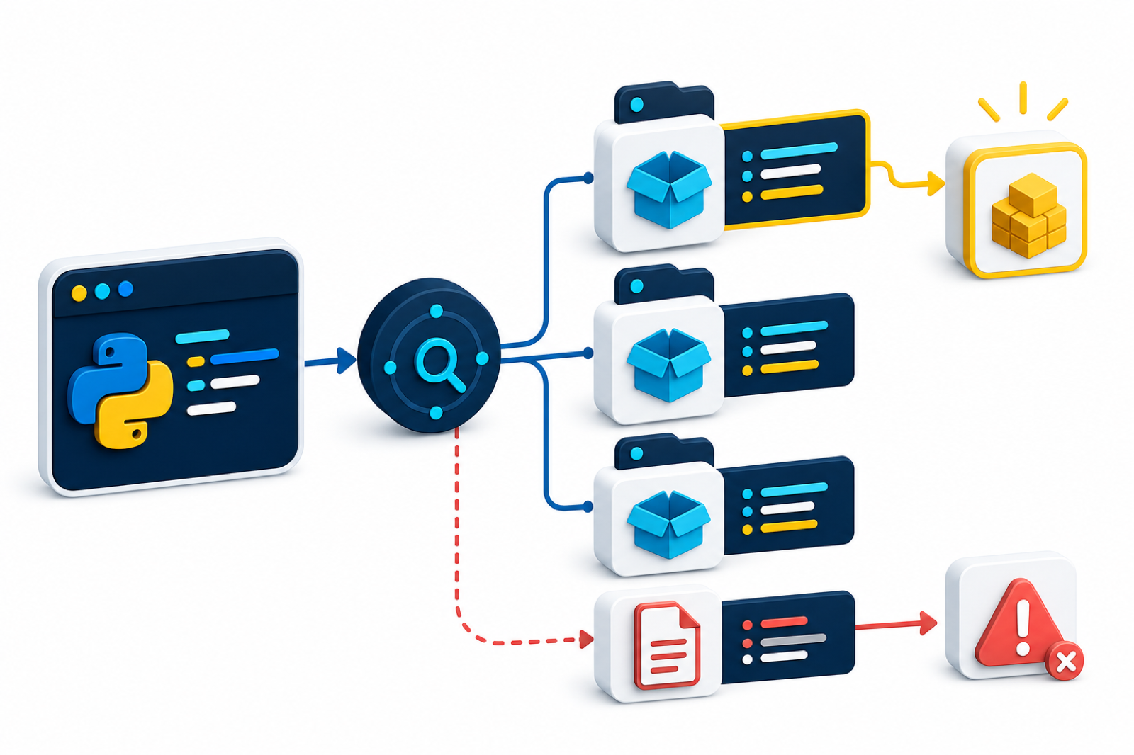 Illustration of a Python Google namespace being matched to the correct product package