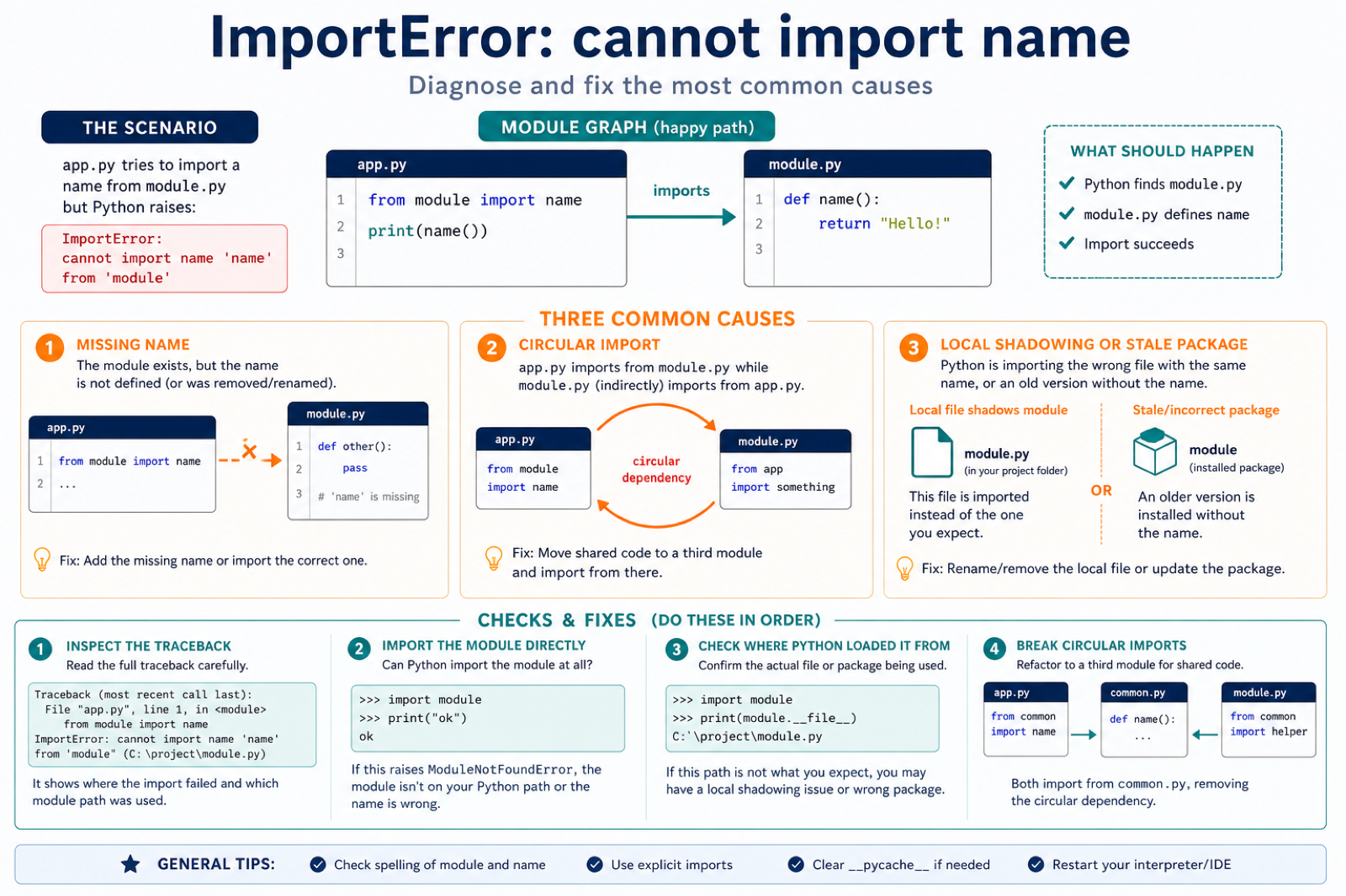 Python ImportError cannot import name troubleshooting path symbol circular import and shadowing