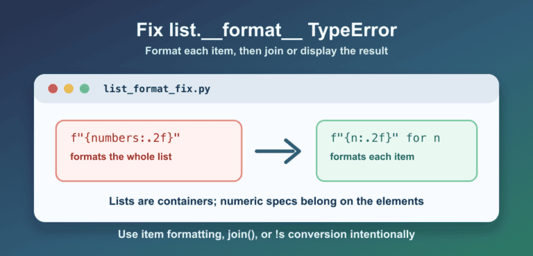 Fix TypeError: unsupported format string passed to list.__format__