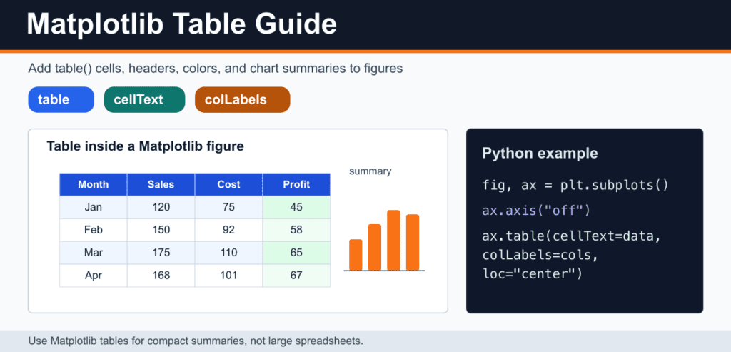 Matplotlib Table: Add, Style, and Format Table Cells