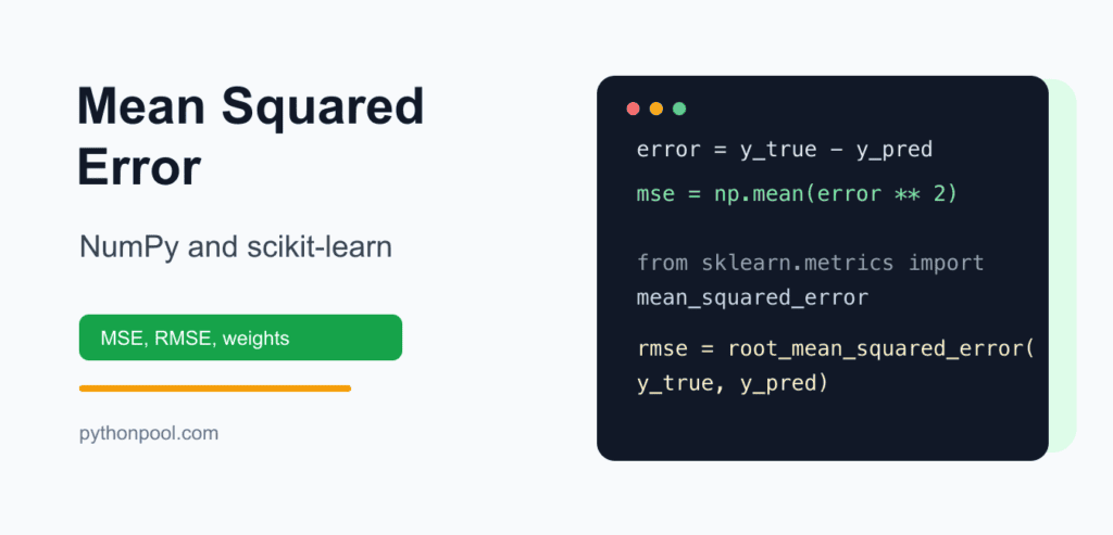 Mean Squared Error in Python: Formula, NumPy, and scikit-learn