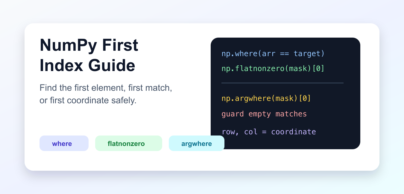 Get the First Index in NumPy Arrays