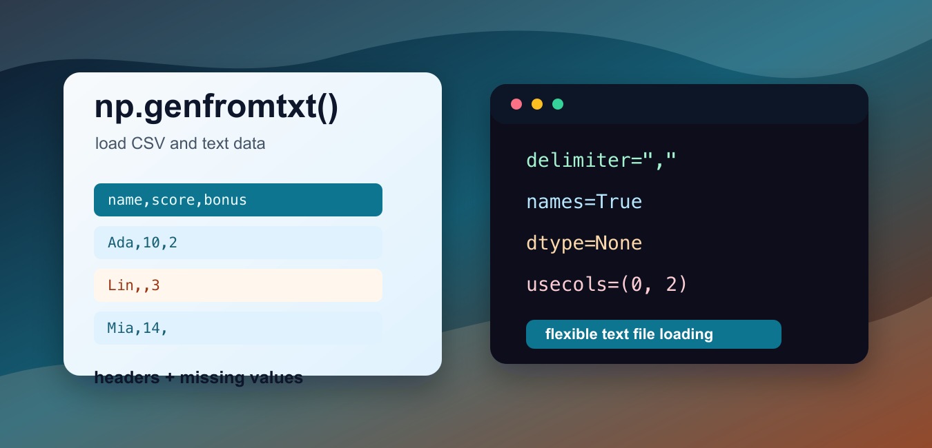 NumPy genfromtxt(): Load Missing-Value Text Data