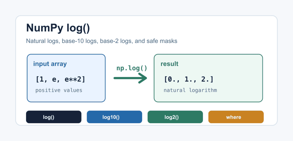 NumPy log: Natural Logarithms, Domains, and Stable Calculations