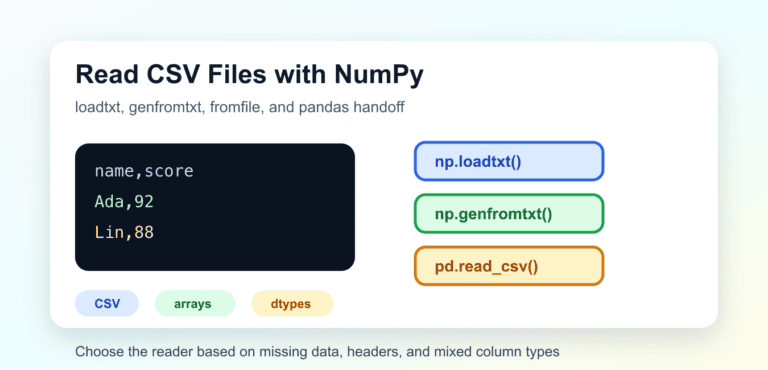 How to Read CSV Files with NumPy: loadtxt and genfromtxt