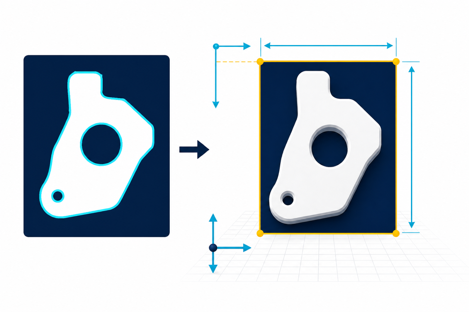 Illustration of an OpenCV contour surrounded by an upright bounding rectangle