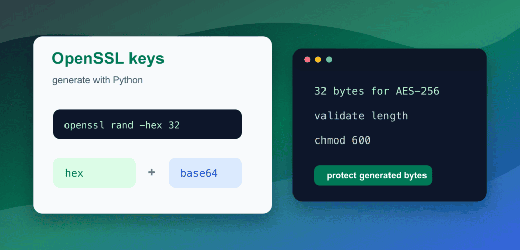 Generate a Symmetric Key with OpenSSL and Python Safely