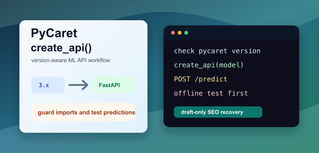PyCaret create_api(): Create and Test a Machine Learning API