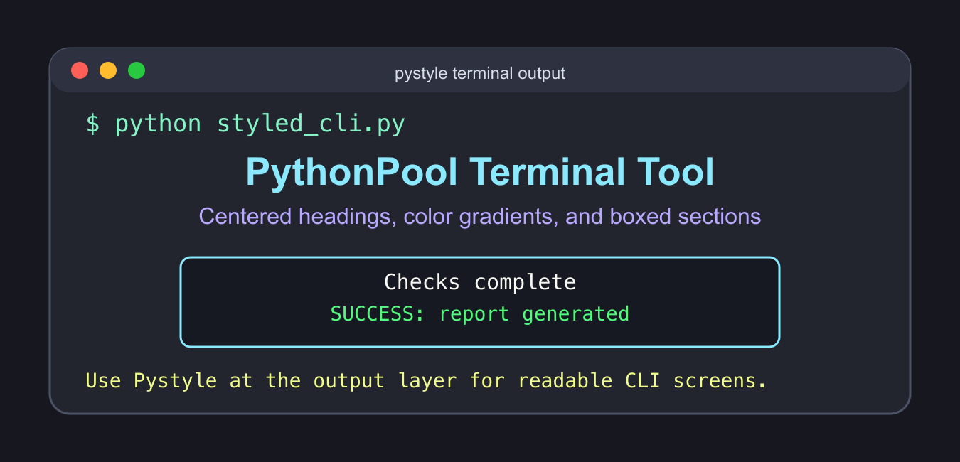 Pystyle Python: Centered, Colored Terminal Output