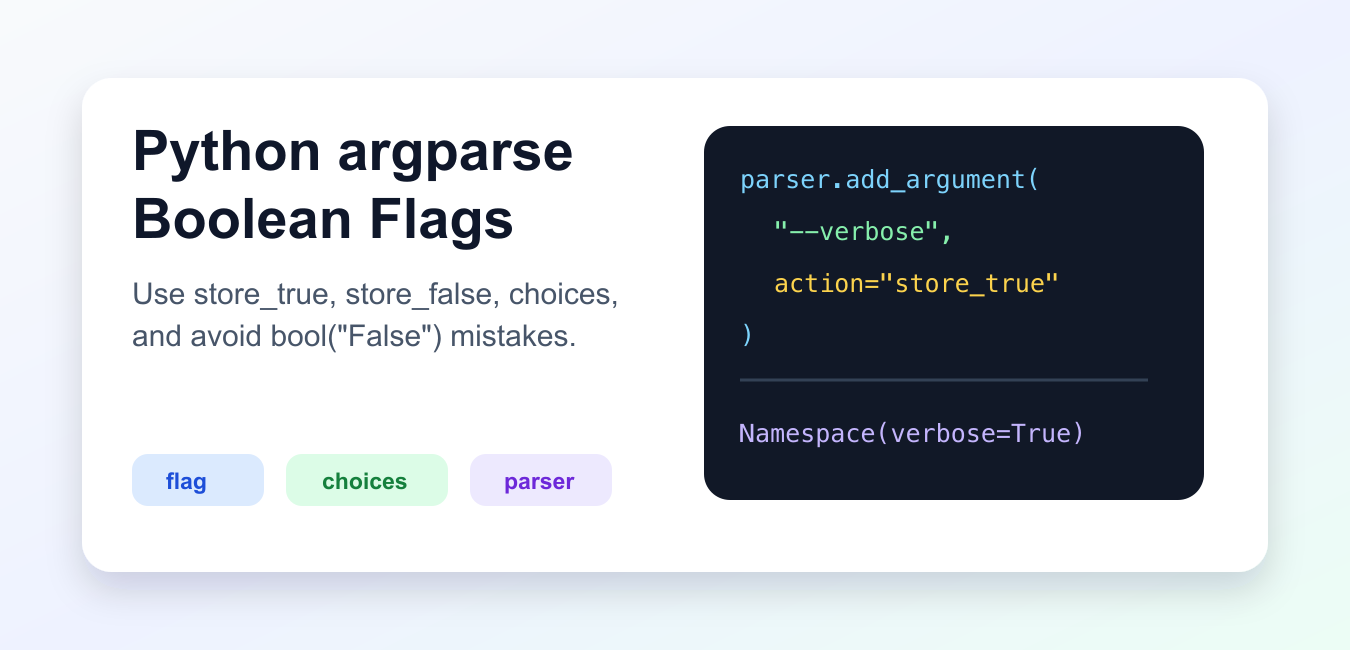 Boolean Flags with Python argparse