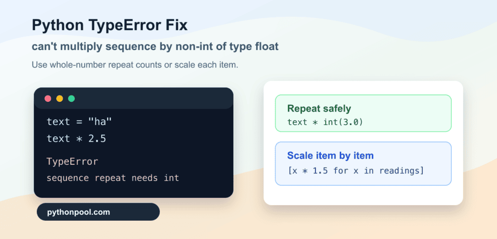 Fix TypeError: Can't Multiply Sequence by Non-Int of Type float