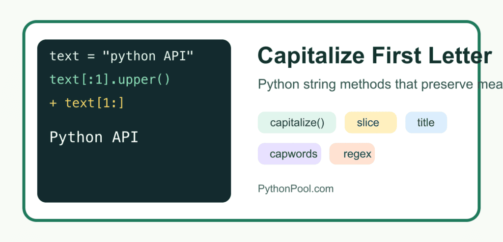 Capitalize the First Letter in Python: Unicode-Safe Methods