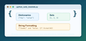 Python Curly Brackets: Dictionaries, Sets, and f-Strings