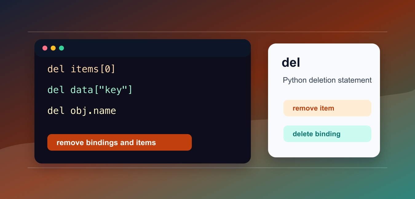 Python del Keyword: Delete Names, Items, and Attributes