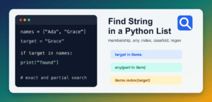 python find any string list Images High Quality Grahic Find a String in a Python List: Exact, Partial, and Case-Insensitive