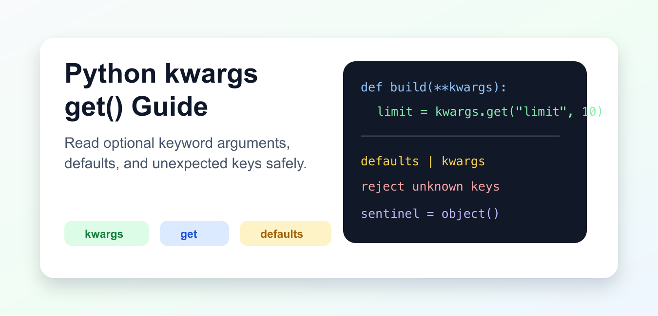 Python kwargs.get(): Optional Arguments Without KeyError