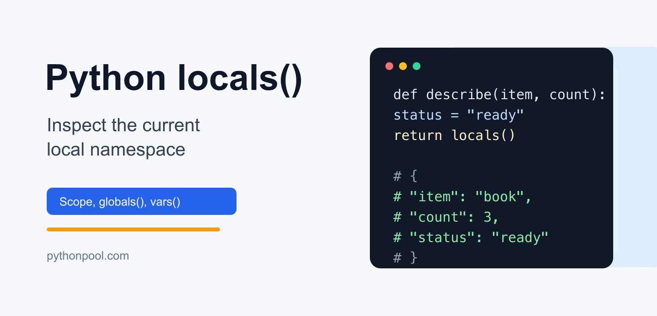 Python locals(): Inspect Local Names and Scope Carefully